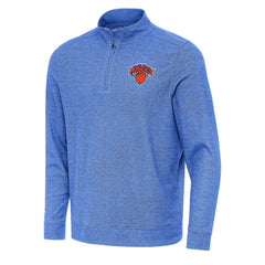 New York Knicks Antigua Subtle Quarter-Zip Sweatshirt Heather Royal - NBA