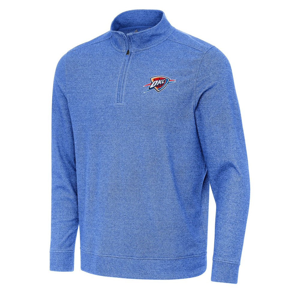 Oklahoma City Thunder Antigua Subtle Quarter-Zip Sweatshirt Heather Royal - NBA