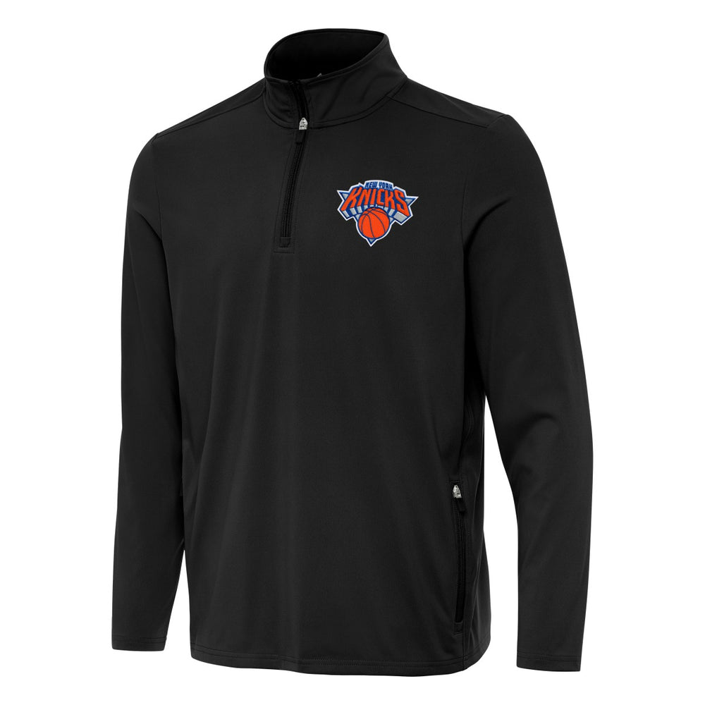 New York Knicks Antigua Perilous Quarter-Zip Sweatshirt Black - NBA