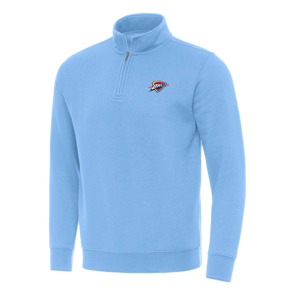 Oklahoma City Thunder Antigua Victory Quarter-Zip Mock Sweatshirt Powder Blue - NBA