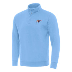 Oklahoma City Thunder Antigua Victory Quarter-Zip Mock Sweatshirt Powder Blue - NBA