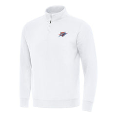 Oklahoma City Thunder Antigua Victory Quarter-Zip Mock Sweatshirt White - NBA