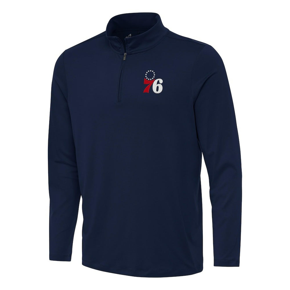Philadelphia 76ers Antigua Reprocess Quarter-Zip Top Navy - NBA