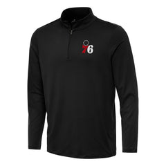 Philadelphia 76ers Antigua Reprocess Quarter-Zip Top Black - NBA