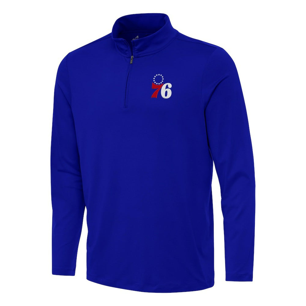 Philadelphia 76ers Antigua Reprocess Quarter-Zip Top Royal - NBA