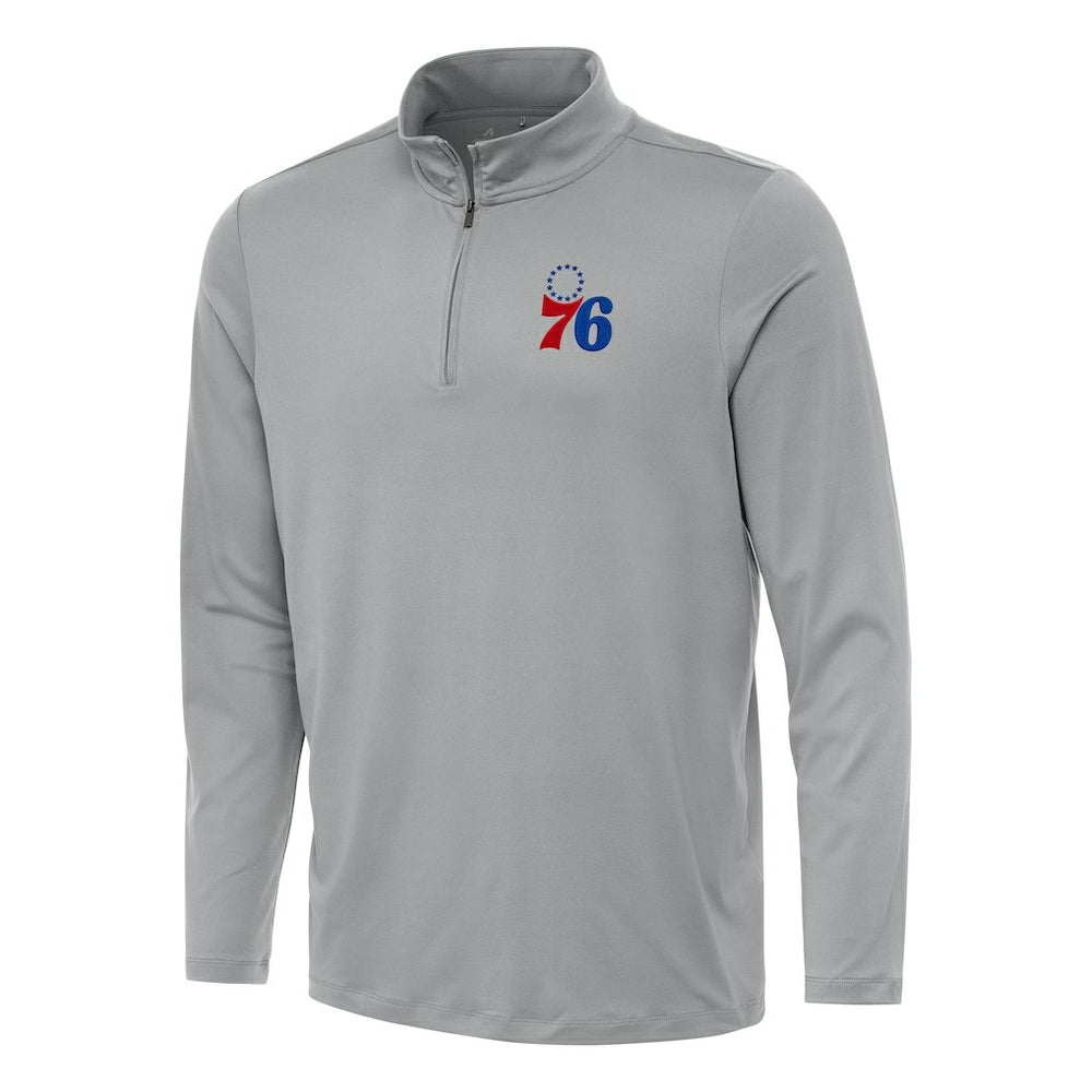 Philadelphia 76ers Antigua Reprocess Quarter-Zip Top Gray - NBA