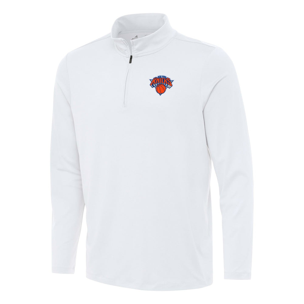 New York Knicks Antigua Reprocess Quarter-Zip Top White - NBA