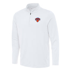 New York Knicks Antigua Reprocess Quarter-Zip Top White - NBA