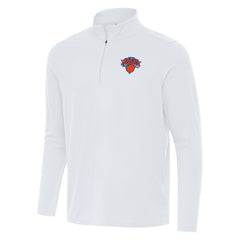 New York Knicks Antigua Intent Quarter-Zip Top White - NBA