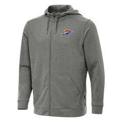 Oklahoma City Thunder Antigua Effortless Full-Zip Hoodie Jacket Heather Charcoal - NBA