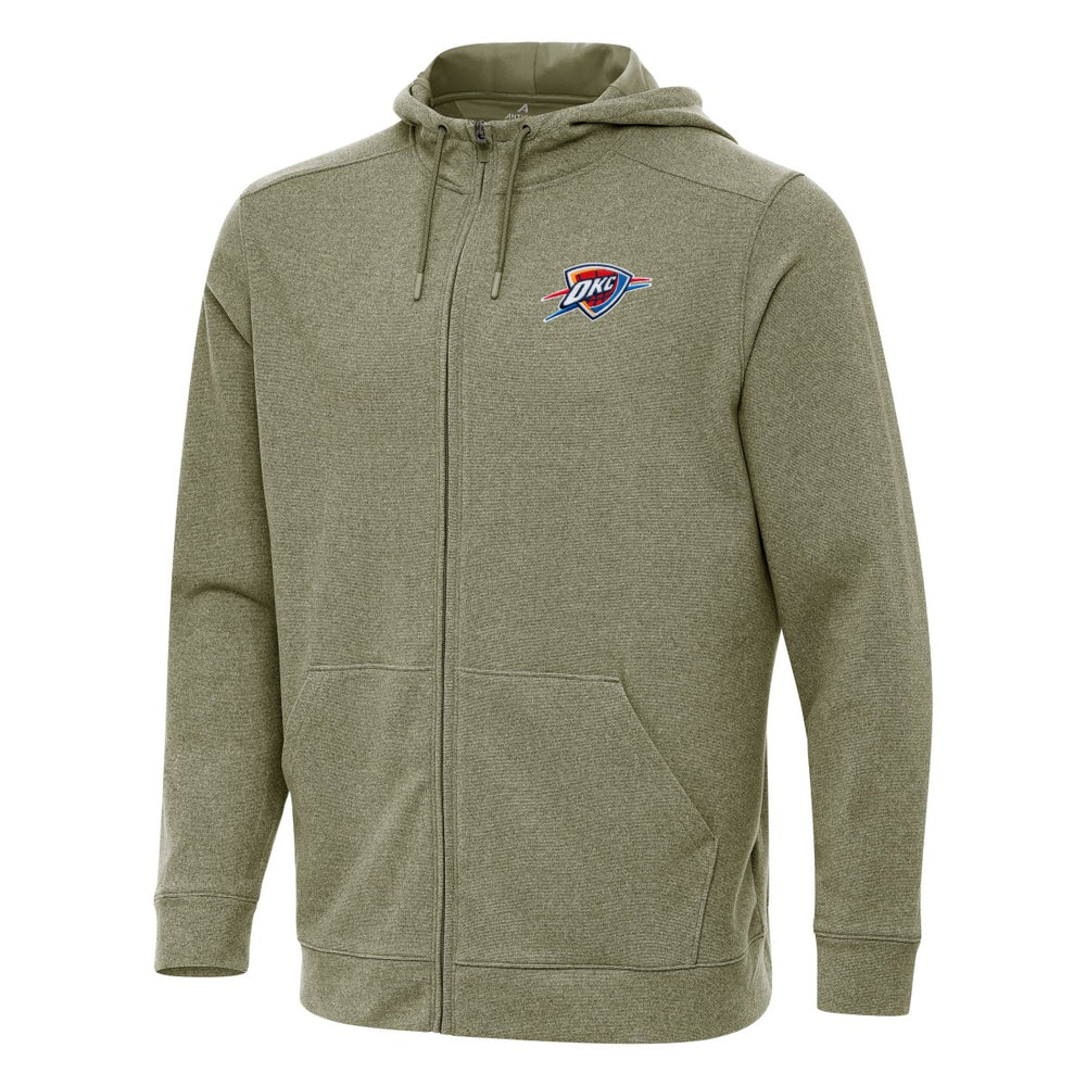 Oklahoma City Thunder Antigua Effortless Full-Zip Hoodie Jacket Olive - NBA