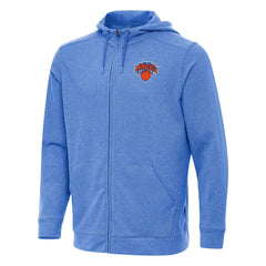 New York Knicks Antigua Effortless Full-Zip Hoodie Jacket Heather Blue - NBA