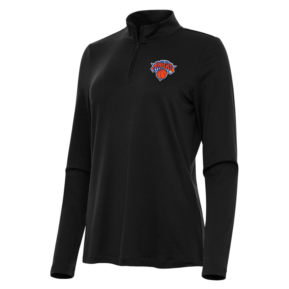 New York Knicks Antigua Women's Reprocess Quarter-Zip Top Black - NBA
