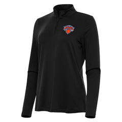 New York Knicks Antigua Women's Reprocess Quarter-Zip Top Black - NBA