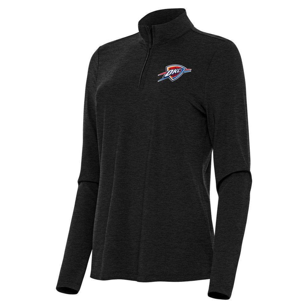 Oklahoma City Thunder Antigua Women's Bright Quarter-Zip Top Heather Black - NBA