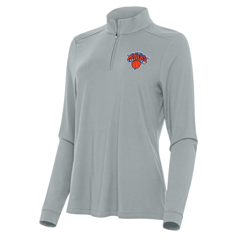 New York Knicks Antigua Women's Intent Quarter-Zip Top Gray - NBA