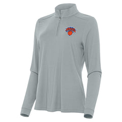 New York Knicks Antigua Women's Intent Quarter-Zip Top Gray - NBA