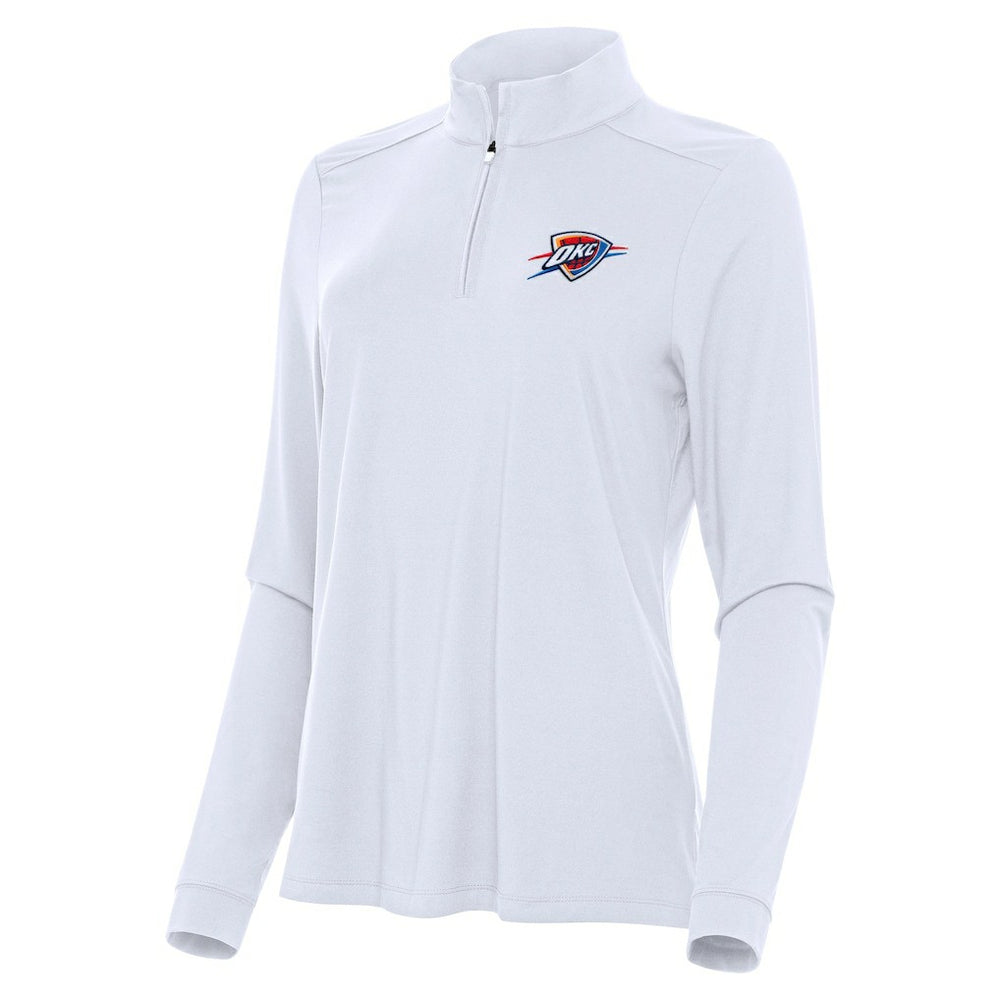 Oklahoma City Thunder Antigua Women's Intent Quarter-Zip Top White - NBA