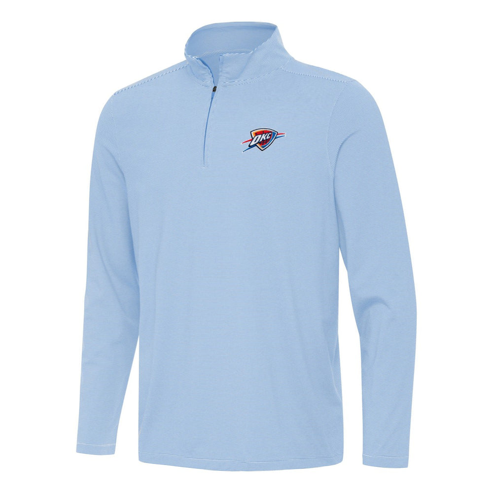 Oklahoma City Thunder Antigua Twine Quarter-Zip Top Powder Blue - NBA
