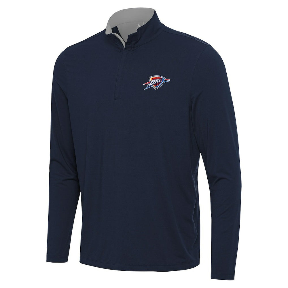 Oklahoma City Thunder Antigua Content Quarter-Zip Top Navy/Gray - NBA