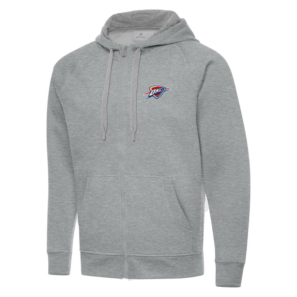 Oklahoma City Thunder Antigua Big & Tall Victory Full-Zip Hoodie Jacket Heather Gray - NBA