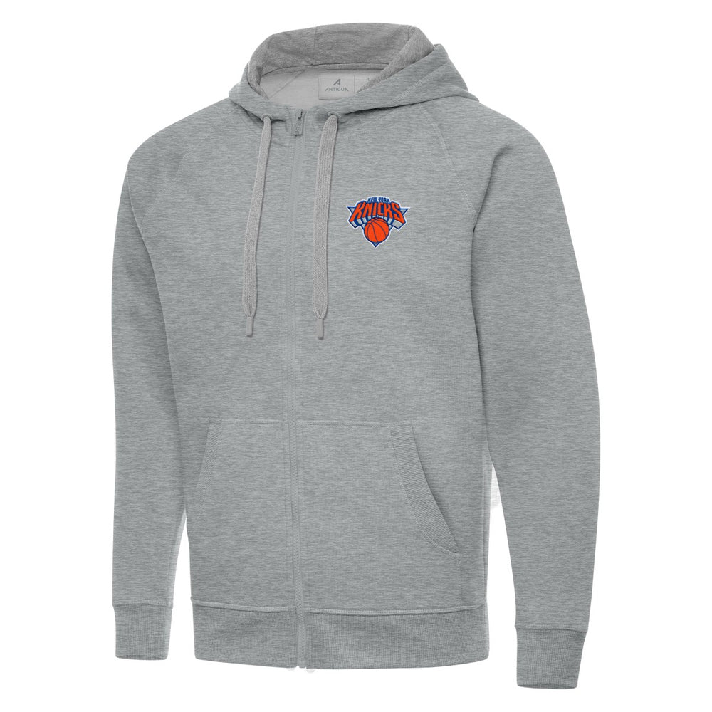 New York Knicks Antigua Big & Tall Victory Full-Zip Hoodie Heather Gray - NBA