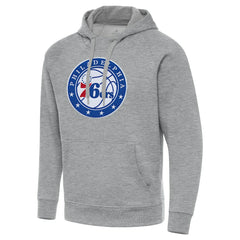 Philadelphia 76ers Antigua Big & Tall Victory Raglan Pullover Hoodie Heather Gray - NBA