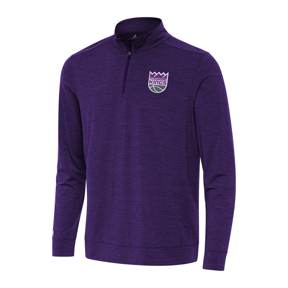 Sacramento Kings Antigua Bright Quarter-Zip Top Heather Purple - NBA