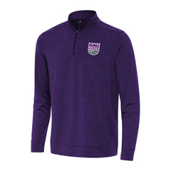 Sacramento Kings Antigua Bright Quarter-Zip Top Heather Purple - NBA