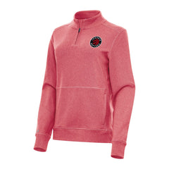 Toronto Raptors Antigua Women's Crush Quarter-Zip Fleece Sweatshirt Heather Red - NBA