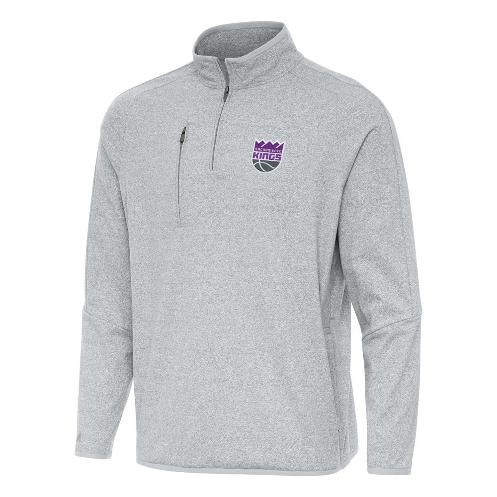 Sacramento Kings Antigua Certain Quarter-Zip Tri-Blend Sweatshirt Heather Gray - NBA