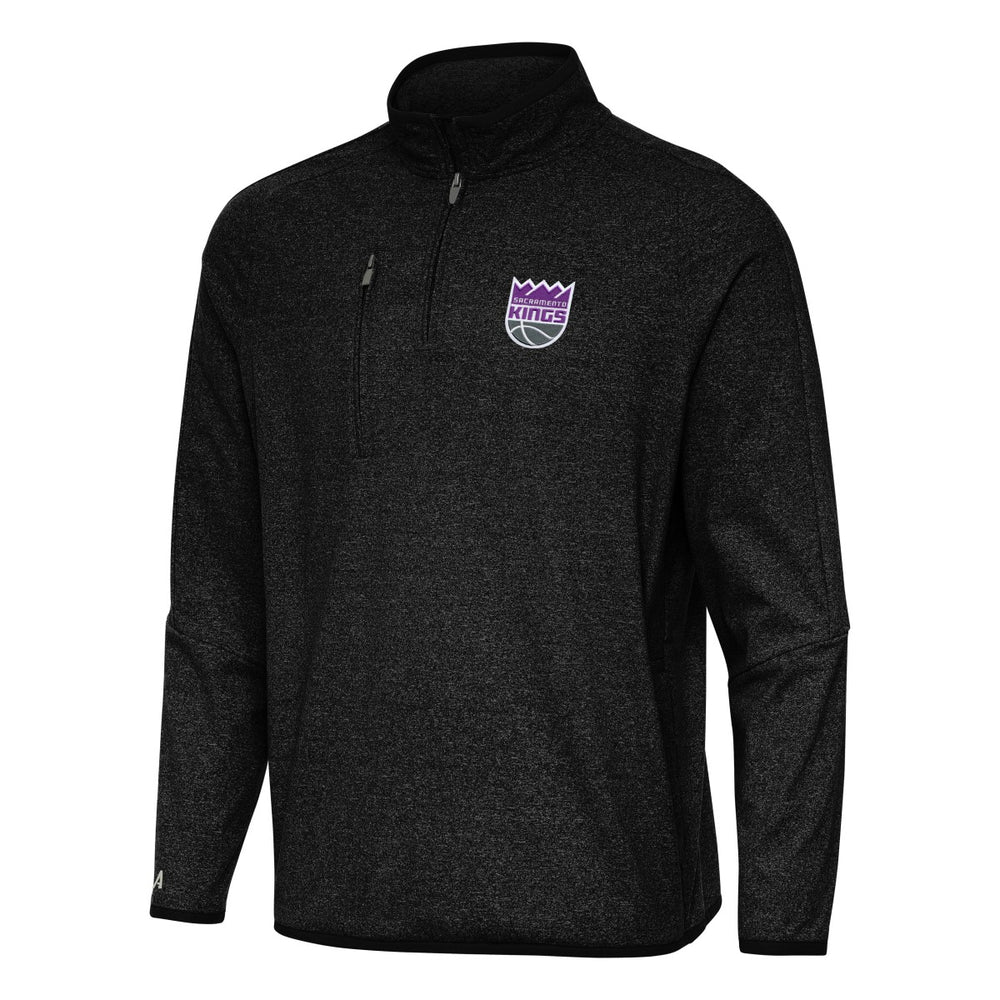 Sacramento Kings Antigua Certain Quarter-Zip Tri-Blend Sweatshirt Heather Black - NBA