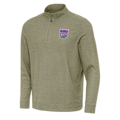 Sacramento Kings Antigua Subtle Quarter-Zip Sweatshirt Olive - NBA