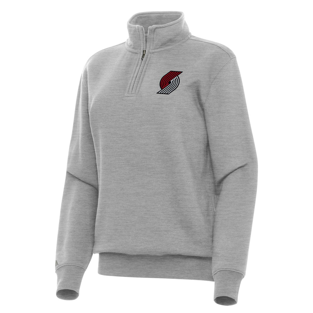 Portland Trail Blazers Antigua Women's Victory Quarter-Zip Sweatshirt Heather Gray - NBA