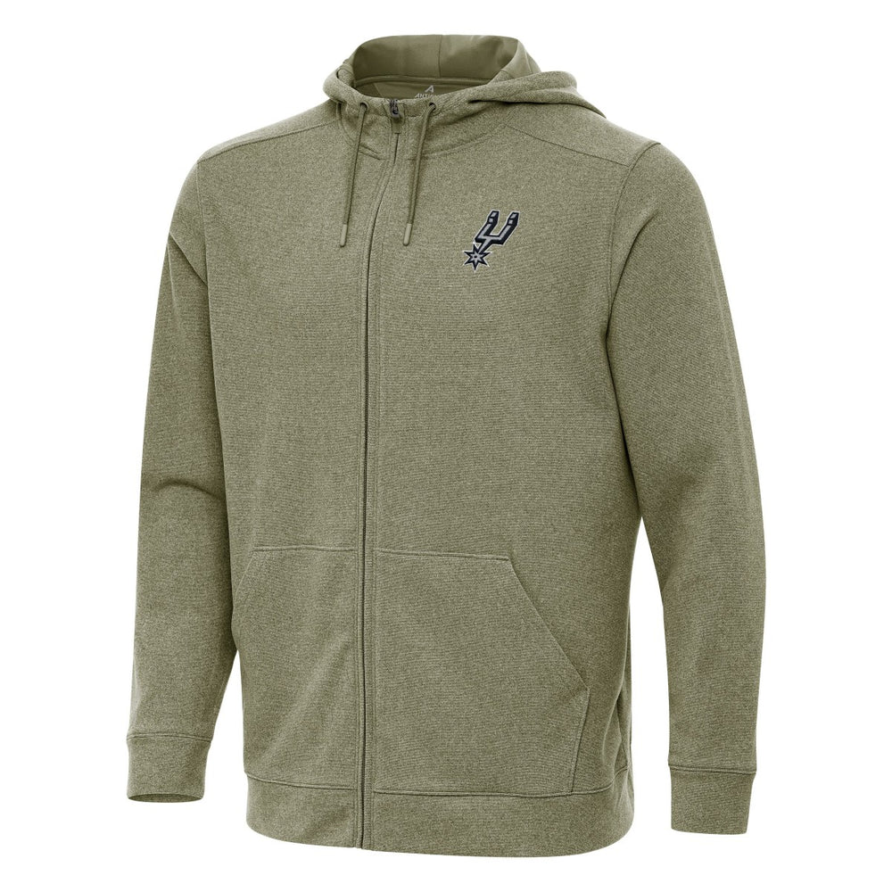 San Antonio Spurs Antigua Effortless Full-Zip Hoodie Jacket Olive - NBA