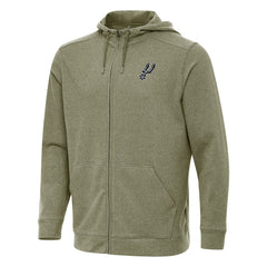 San Antonio Spurs Antigua Effortless Full-Zip Hoodie Jacket Olive - NBA