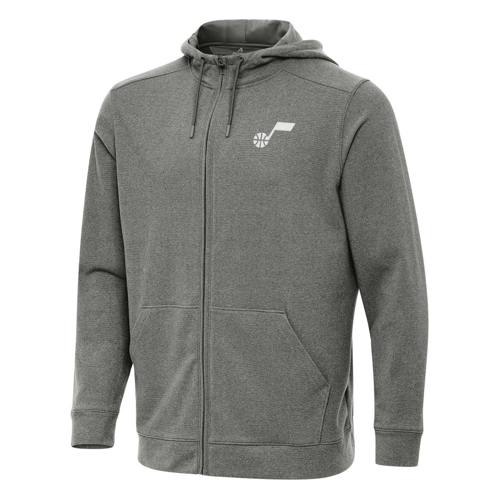 Utah Jazz Antigua Effortless Full-Zip Hoodie Jacket Heather Charcoal - NBA