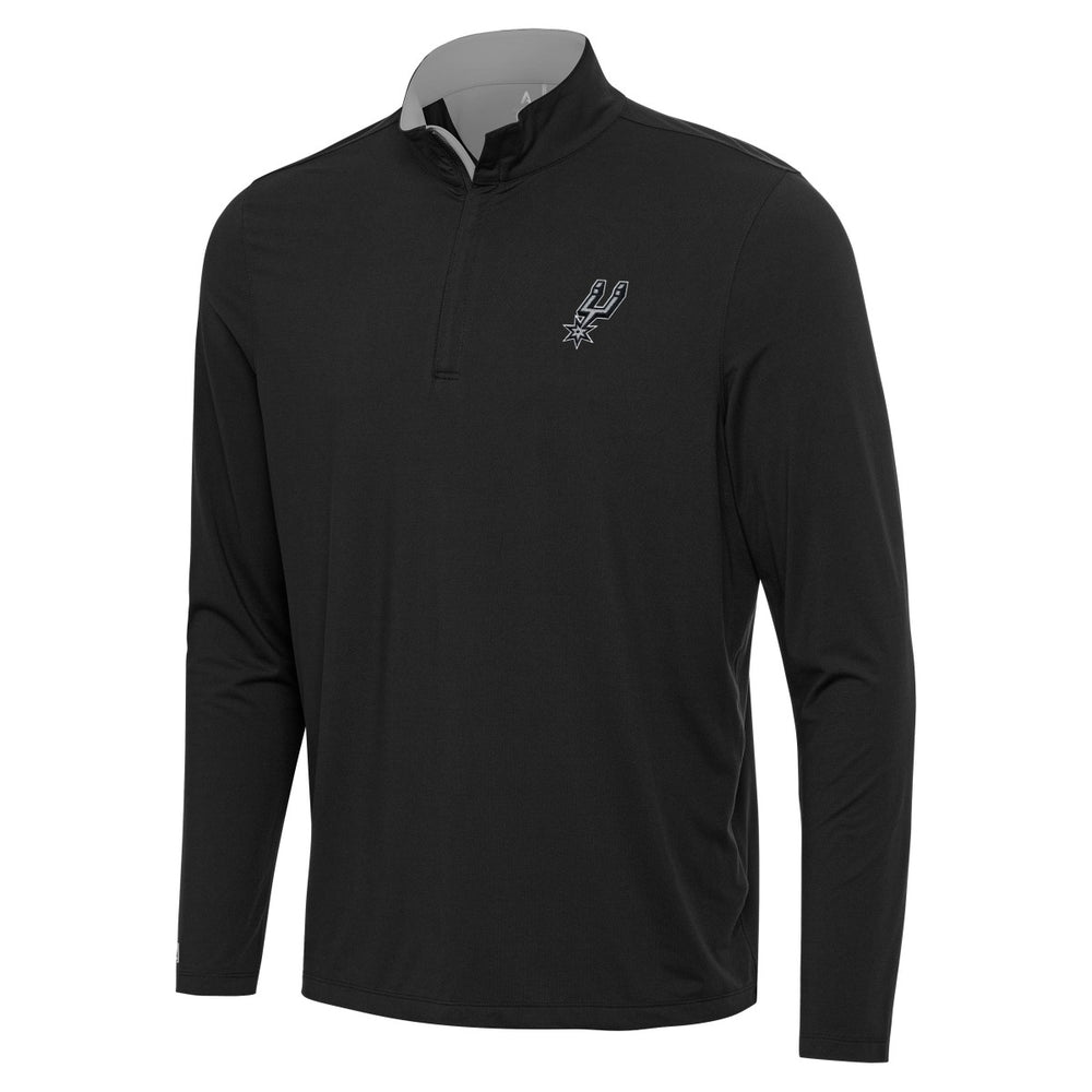 San Antonio Spurs Antigua Content Quarter-Zip Top Black/Gray - NBA
