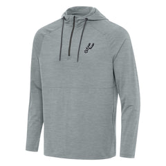 San Antonio Spurs Antigua Spikes Raglan Quarter-Zip Hoodie Heather Gray - NBA
