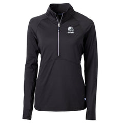 Cleveland Browns Cutter & Buck Women's Adapt Eco Knit Stretch Recycled Half-Zip Pullover Top Black | NFL