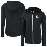 Cutter & Buck Cleveland Browns Women's Black Daybreak Eco Recycled Full-Zip Hoodie | NFL