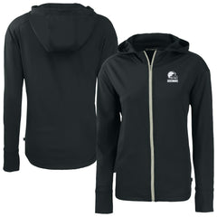 Cutter & Buck Cleveland Browns Women's Black Daybreak Eco Recycled Full-Zip Hoodie | NFL