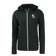 Cutter & Buck Cleveland Browns Women's Black Daybreak Eco Recycled Full-Zip Hoodie | NFL