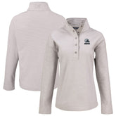 Cleveland Browns Cutter & Buck Women's Hunts Point Eco Textured Fleece Recycled Quarter-Snap Pullover Gray | NFL