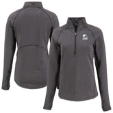 Cleveland Browns Cutter & Buck Women's Peshastin Eco Fleece Recycled Half-Zip Pullover Top Heather Black | NFL