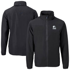 Cleveland Browns Cutter & Buck Charter Eco Recycled Full-Zip Hoodie Jacket Black | NFL
