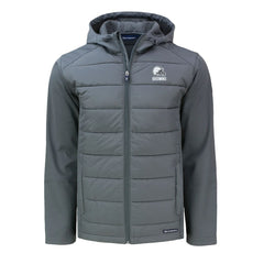 Cleveland Browns Cutter & Buck Evoke Hybrid Eco Softshell Recycled Full-Zip Hooded Jacket Gray | NFL