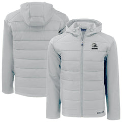 Cleveland Browns Cutter & Buck Evoke Hybrid Eco Softshell Recycled Full-Zip Hooded Jacket Gray | NFL