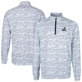 Cleveland Browns Cutter & Buck Big & Tall Traverse Stretch Eco Camo Print Quarter-Zip Top Charcoal | NFL