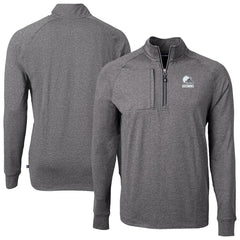 Cleveland Browns Cutter & Buck Big & Tall Adapt Eco Knit Quarter-Zip Top Heather Black | NFL